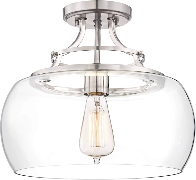 Alt view image 2 of 7 - Charleston 13 1/2" Wide Brushed Nickel LED Ceiling Light Fixture