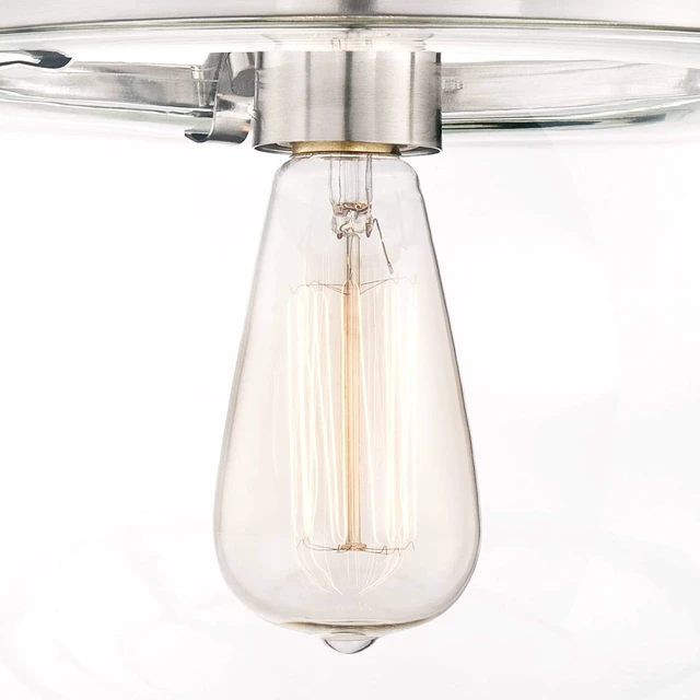 Alt view image 3 of 7 - Charleston 13 1/2" Wide Brushed Nickel LED Ceiling Light Fixture