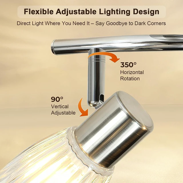 Alt view image 2 of 7 - HiBay 4-Light Track Lighting Modern, Adjustable Ceiling Light Fixture