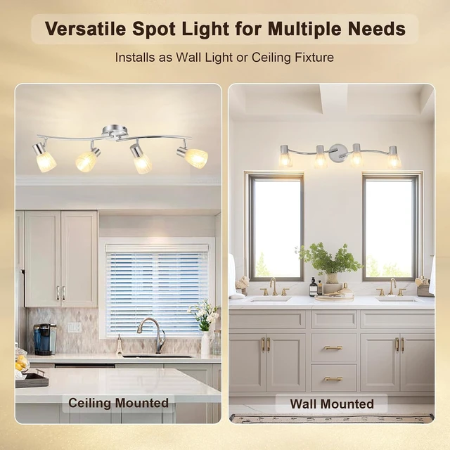 Alt view image 3 of 7 - HiBay 4-Light Track Lighting Modern, Adjustable Ceiling Light Fixture