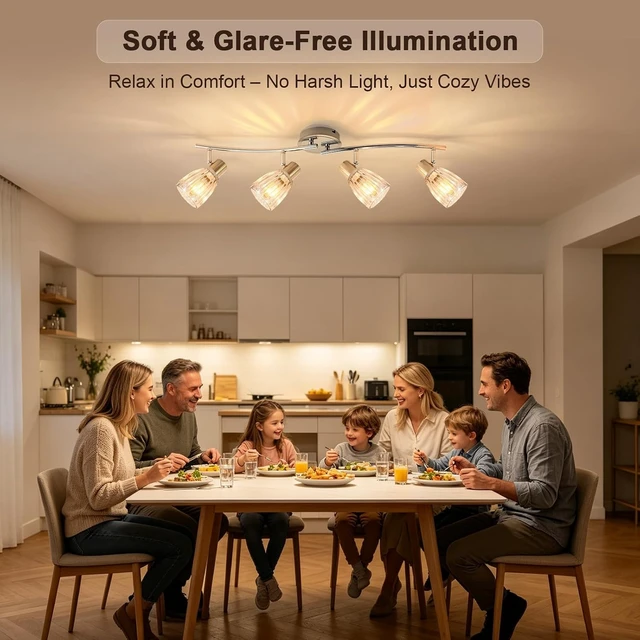 Alt view image 4 of 7 - HiBay 4-Light Track Lighting Modern, Adjustable Ceiling Light Fixture