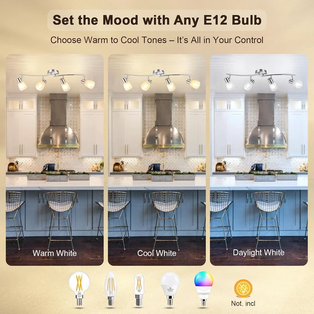 Alt view image 5 of 7 - HiBay 4-Light Track Lighting Modern, Adjustable Ceiling Light Fixture
