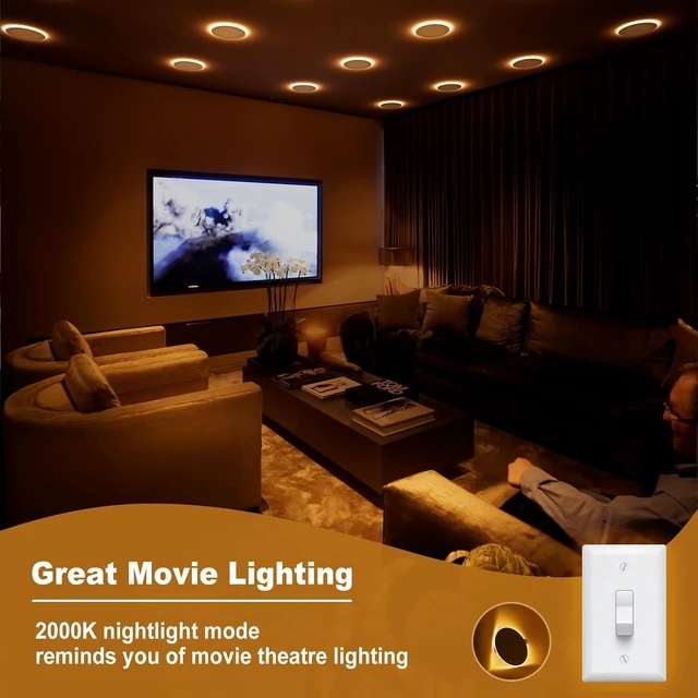 Alt view image 6 of 7 - VOLISUN 6 Pack 6 Inch 5CCT Recessed Light with Night Light, 1080LM