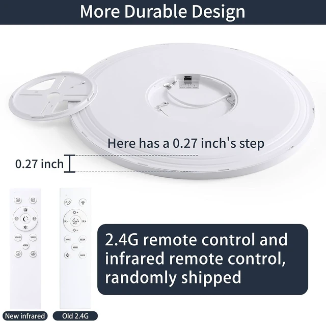 Alt view image 3 of 7 - 24 Inch Ceiling Light for Kitchen Flush Mount Led Light Fixture With Remote