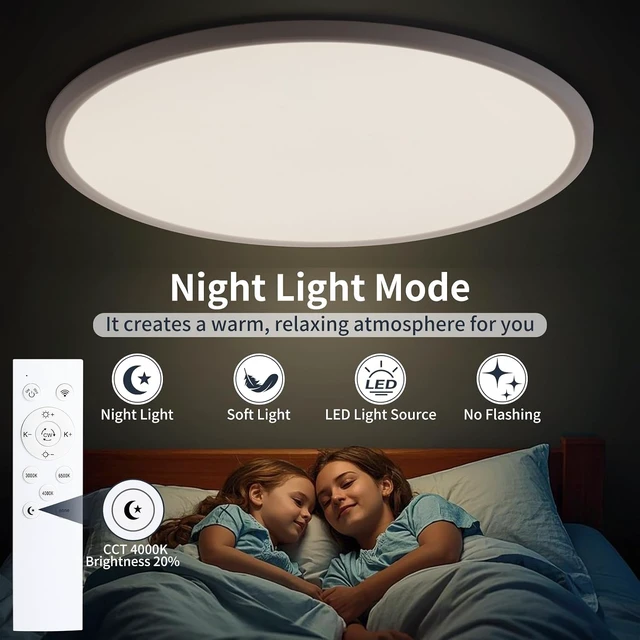 Alt view image 5 of 7 - 24 Inch Ceiling Light for Kitchen Flush Mount Led Light Fixture With Remote