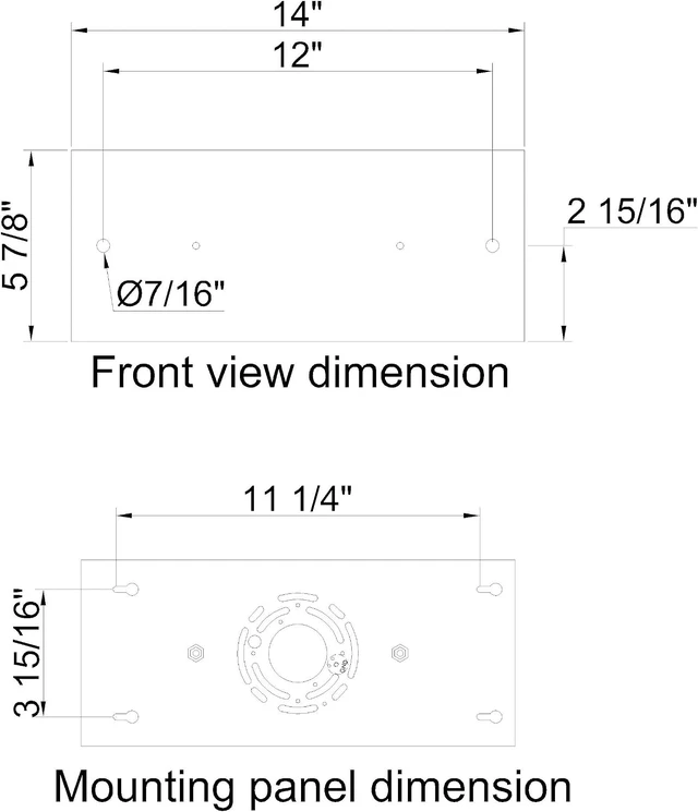 Alt view image 5 of 6 - Two Pendant Light Linear Canopy Accessory Light Kit, 14 inch Flush Mount Cluster Canopy, Hanging 2 Lights with One Outlet Box for Kitchen Island, Mounting Hardware Included, Matte Black