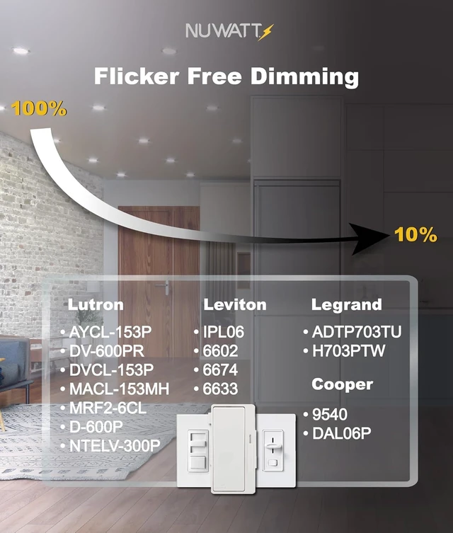 Alt view image 5 of 7 - NUWATT 4 Inch Recessed Lights 5CCT 2700K-5000K, Dimmable, CRI 90, ETL, 6 PK
