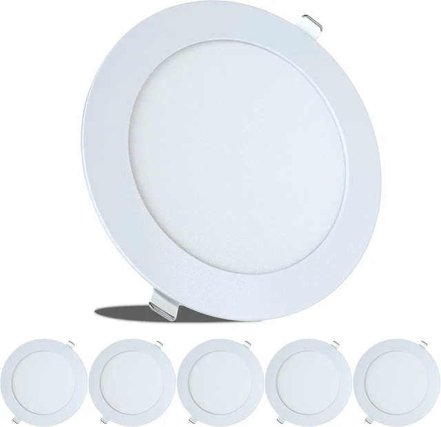 Main image of LeisureLED 5 Pack RV Boat Recessed Ceiling Light 720 Lumen Super Slim LED Panel Light DC 12V 5.75" 9W Full Aluminum Downlights 700 Lumen Warm (Warm White)