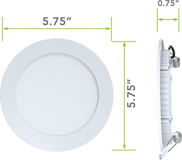 Alt view image 2 of 7 - LeisureLED 5 Pack RV Boat Recessed Ceiling Light 720 Lumen Super Slim LED Panel Light DC 12V 5.75" 9W Full Aluminum Downlights 700 Lumen Warm (Warm White)