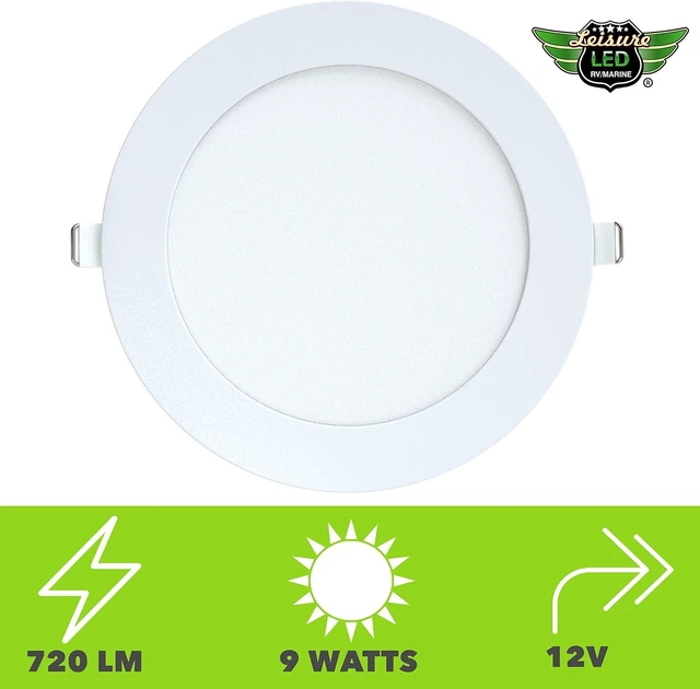 Alt view image 3 of 7 - LeisureLED 5 Pack RV Boat Recessed Ceiling Light 720 Lumen Super Slim LED Panel Light DC 12V 5.75" 9W Full Aluminum Downlights 700 Lumen Warm (Warm White)