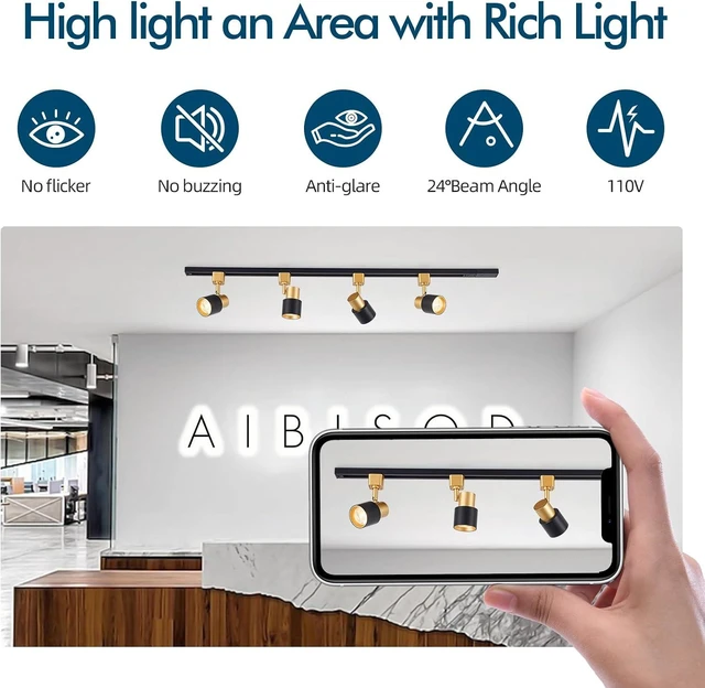 Alt view image 6 of 7 - 10W H Track Lighting Heads, 3000K LED Trcack Light Heads 4 Pack