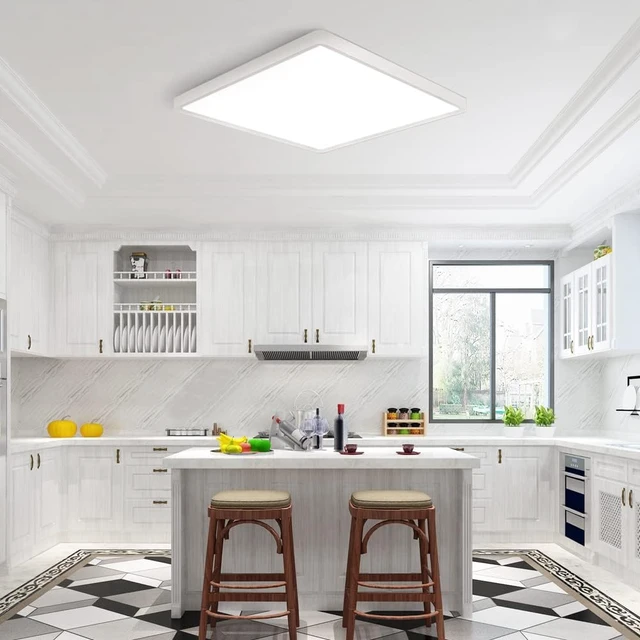 Alt view image 3 of 7 - 2Pack 12inch 24W LED Flush Mount Ceiling Light, 5000K Square LED Ceiling Light, 3200LM Flat LED Ceiling Light for Bedroom, Living Room, Dining Room