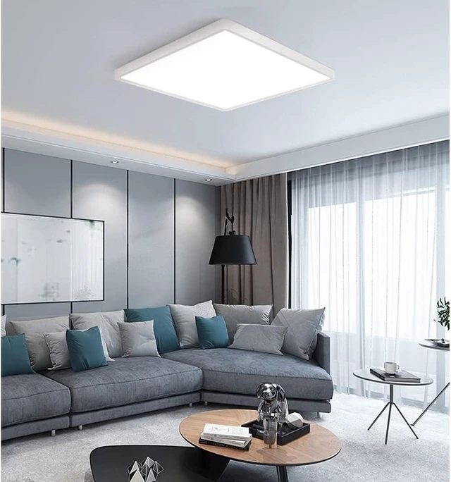 Alt view image 2 of 7 - 2Pack 12inch 24W LED Flush Mount Ceiling Light, 5000K Square LED Ceiling Light, 3200LM Flat LED Ceiling Light for Bedroom, Living Room, Dining Room