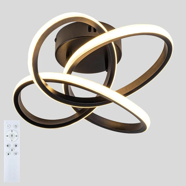 Main image of Modern Ceiling Light, 36W LED Dimmable Ceiling Light with Remote Control, 3000-6000K Color Temperature Changing, Black Small Chandelier for Bedroom, Entryway, Hallway, Kitchen