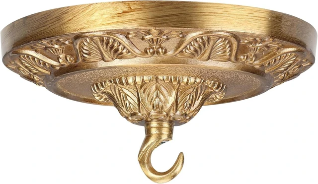 Main image of 6 Inches Vintage Brass Ceiling Canopy Plate, Antique-Style Mounting Kit for Pendant Lights Chandeliers