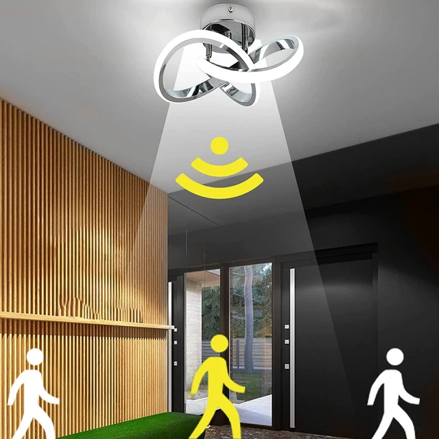 Alt view image 2 of 7 - Motion Sensor LED Ceiling Light Indoor, 9.5 inch Closet Lights Motion Sensored with 22W 2000LM, Cool White 6000K modern LED Ceiling Light for Closet Stair Pantry Bathroom Hallway Shed Garage (Silver)