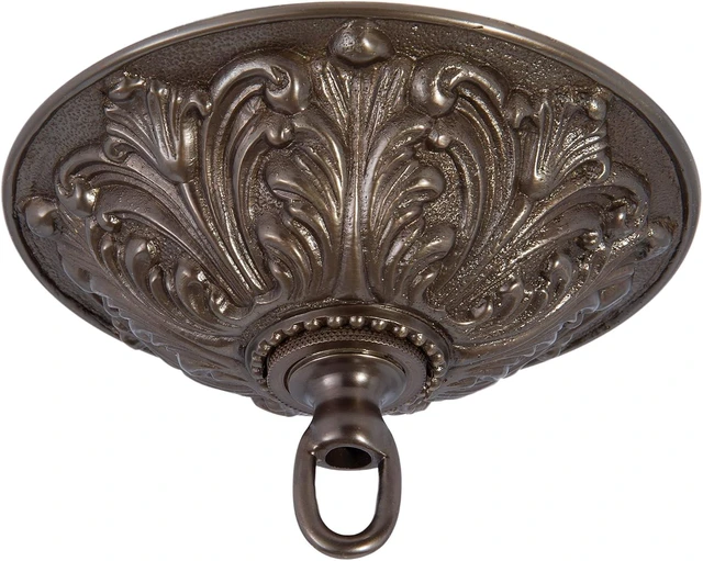 Main image of B&P Lamp Antique Bronze Finish Cast Brass Screw Collar Ceiling Light Canopy Plate Kit