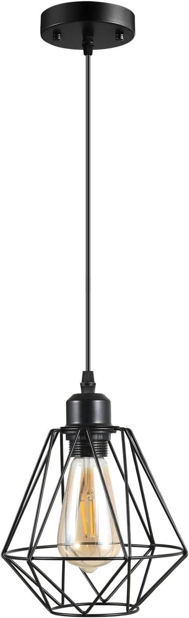 Main image of 1 Pack Black Pendant LightIndustrial Farmhouse Pendant Light Bathroom Hanging Ceiling Lamp FixturesPendant Lights Kitchen IslandModern Kitchen Pendant Lightst,Kitchen Pendant Lights