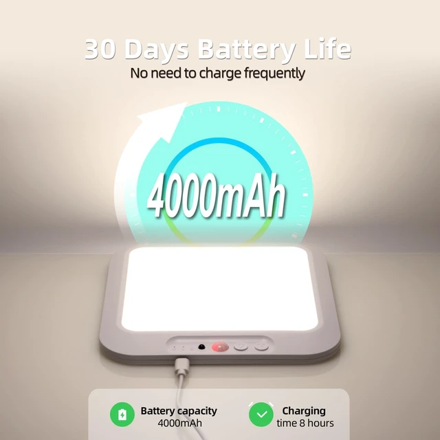 Alt view image 4 of 7 - DAMI Rechargeable Ceiling Light with Remote 2 Pack, 4000mAh Battery, Motion Sensor Indoor Shower Light, Dimmable & 3 CCT (3000K/4500K/6500K), Timer for Closet, Hallway, Bathroom, Patio