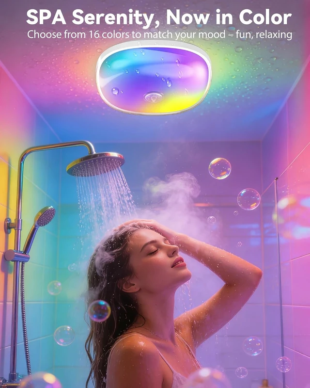 Alt view image 6 of 7 - Wireless Shower Light Waterproof, Spa Mood Lighting Shower Decor Multicolor