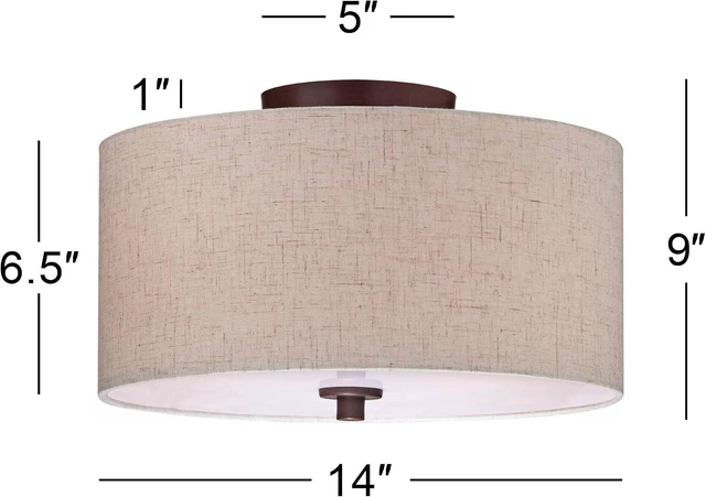 Alt view image 4 of 7 - Sylvan 14" Wide Modern Oatmeal Fabric Drum 3-Light Ceiling Fixture