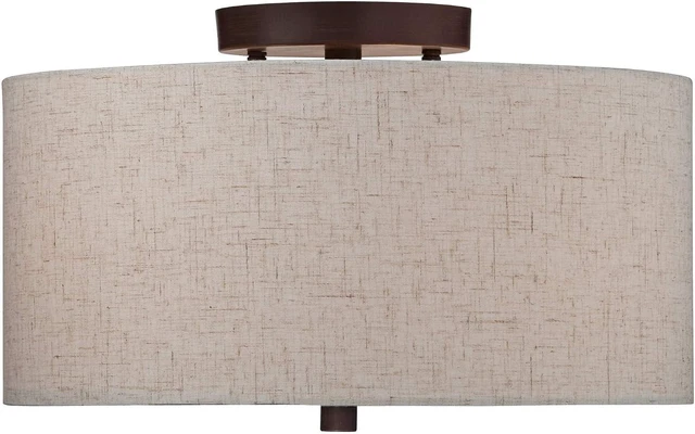 Alt view image 5 of 7 - Sylvan 14" Wide Modern Oatmeal Fabric Drum 3-Light Ceiling Fixture