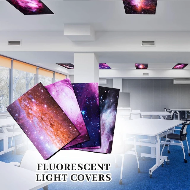 Alt view image 6 of 6 - ROCEEI 8 Pack Fluorescent Light Covers, 4 x 2 Feet Magnetic Nebular Covers Bulk for Ceiling Classroom Light, Reduce Glare, Easy Install, Filters for School, Home, Office, Hospitals Cubicle Decor