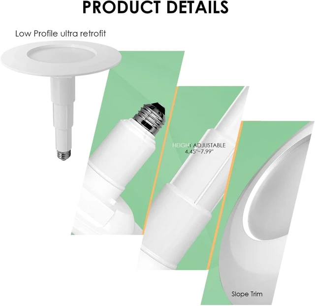 Alt view image 4 of 7 - Soliseed 5/6 Inch LED Can Lights Length Adjustable Downlight, 4 Pack