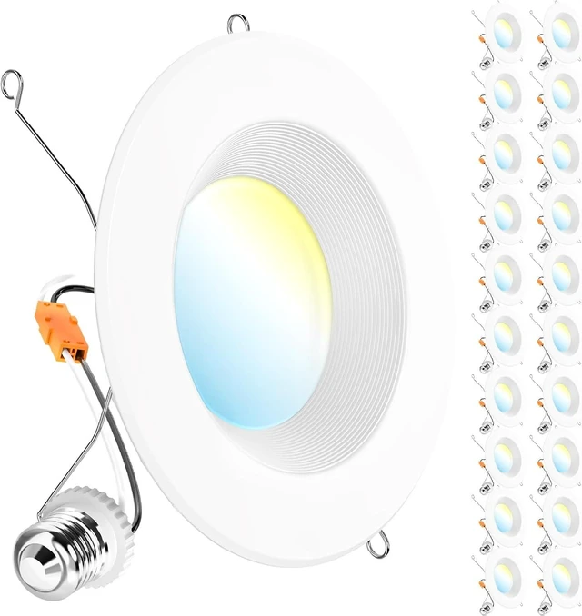 Main image of Sunco 20 Pack 6 Inch Retrofit LED Recessed Lights, 5CCT, 13W=100W Dimmable