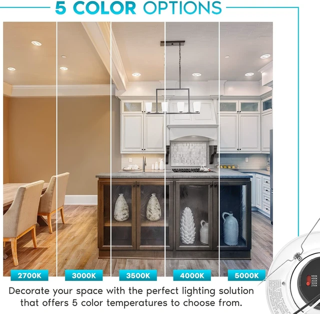 Alt view image 2 of 6 - LUXRITE 5/6 Inch Gimbal LED Recessed Lighting Can Lights, 11W=90W (4 Pack)
