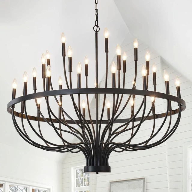 Main image of HHR 48" Foyer Chandelier for High Ceilings 33-Light Farmhouse Light Fixture