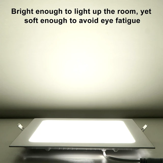 Alt view image 2 of 7 - Aolyty 18W Recessed LED Panel Lights, Square Ceiling Light, 8.89 in, 6000K