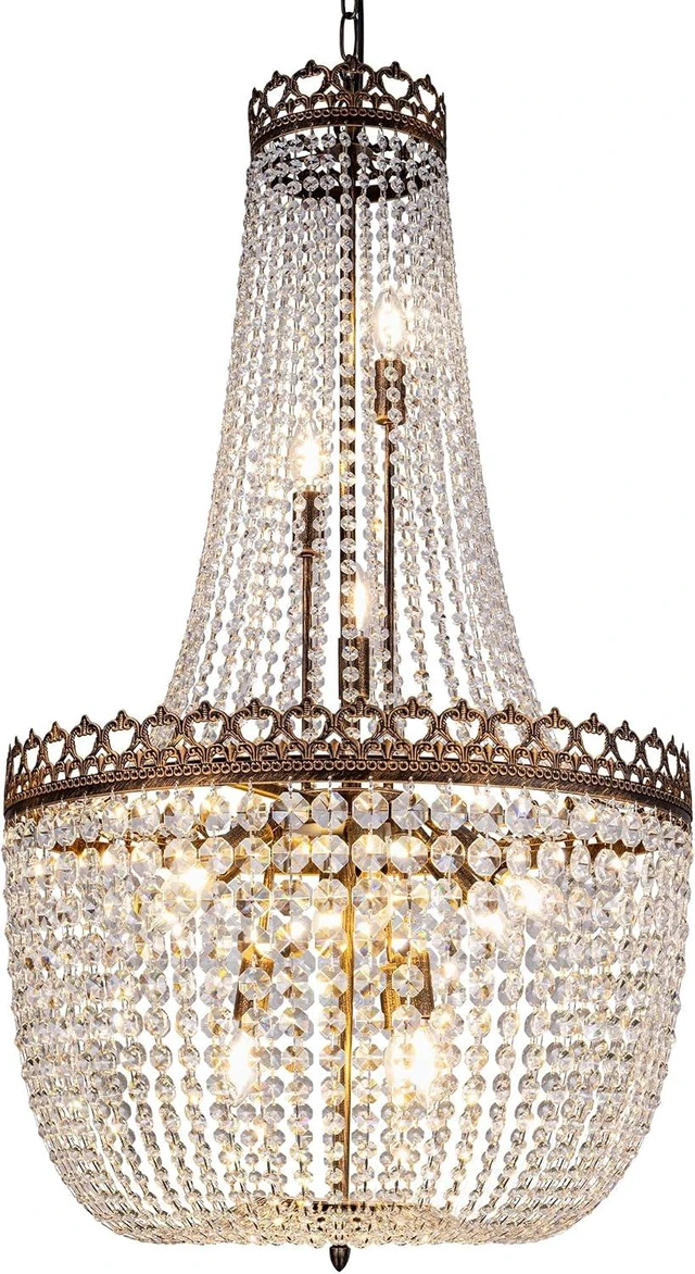 Main image of Wellmet French Empire Chandelier Farmhouse Antique Crystal Chandelier Light
