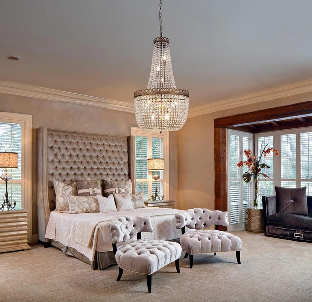 Alt view image 2 of 7 - Wellmet French Empire Chandelier Farmhouse Antique Crystal Chandelier Light