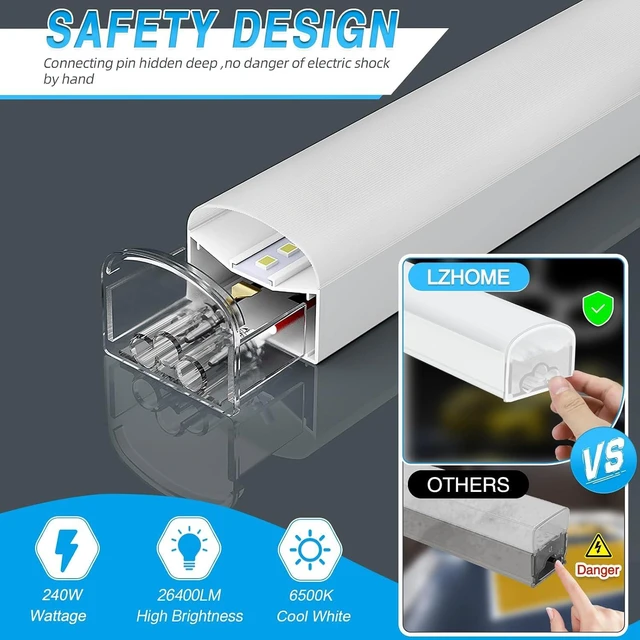 Alt view image 2 of 6 - LZHOME Hexagon Garage Lights: 6500K Cool White 3 Grid Hex LED Garage Light, 16 Packs LED Light, Super Bright Honeycomb Ceiling Llight for Car Detailing Workshop Basement Gym Barber