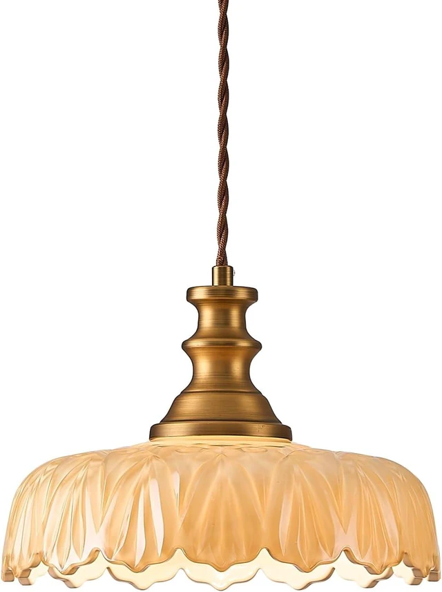 Main image of HDDFL Vintage Pendant Lights Fixture Modern Pendant Lighting Fixtures Hanging Lamp for Kitchen Island Bedroom Living Room Hallway Brown and Brass