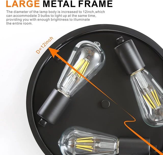 Alt view image 3 of 7 - Flush Mount Ceiling Light 12 Inch for Kitchen Living Room