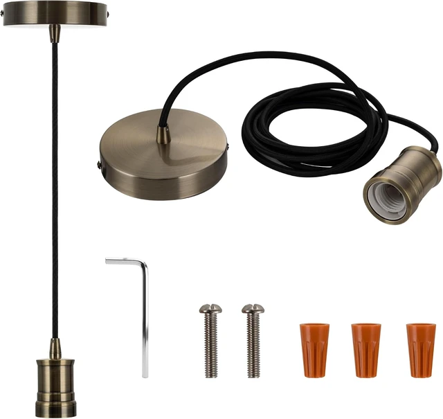 Main image of Bronze Pendant Light kit Fitting Antique Style E26 Lampholder LP1165