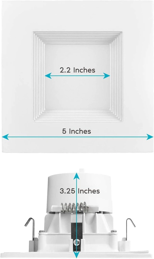 Alt view image 3 of 6 - LUXRITE 4 Inch Square Recessed LED Can Lights, 750 Lumens Wet Rated, 6 Pack