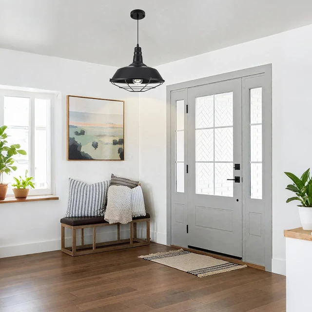Alt view image 4 of 6 - 3 Packs Black Large Pendant Light, Farmhouse Fixtures for Kitchen Island
