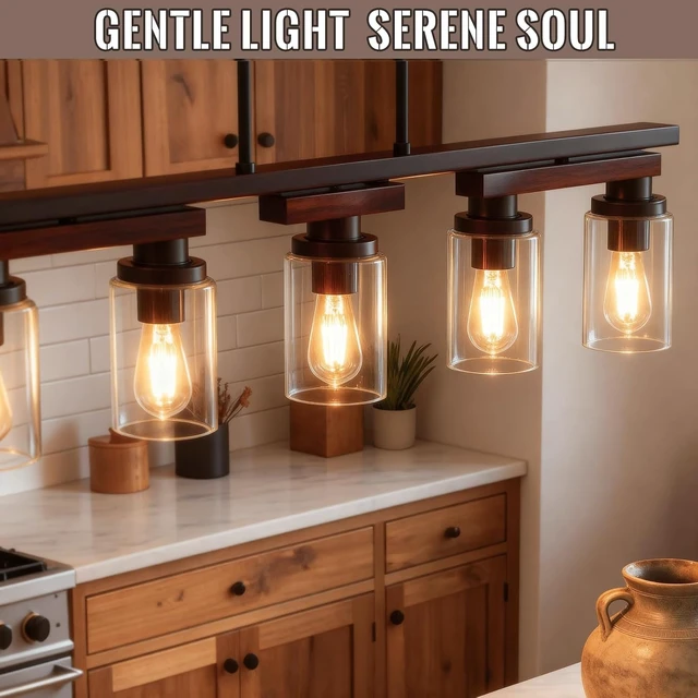 Alt view image 6 of 7 - 4-Light Black Linear Chandelier,28.1" Dining Room Light Fixture Over Table