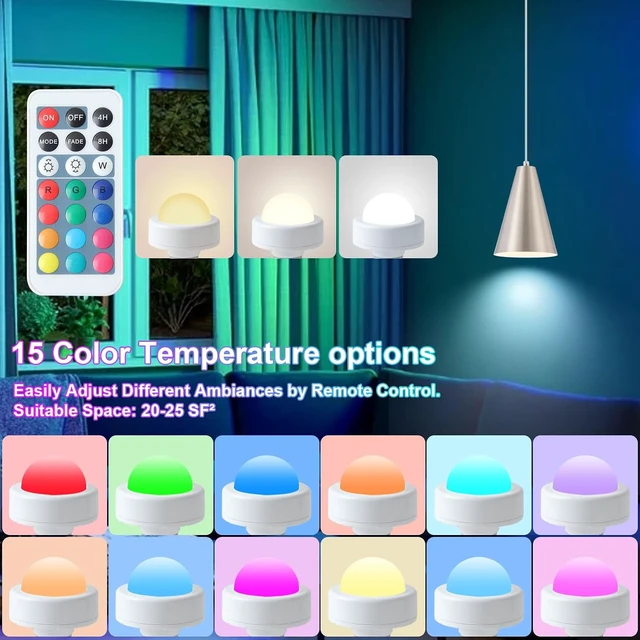 Alt view image 7 of 7 - Dijiahua Brushed Nickel Battery Operated Pendant Lights Kitchen Island 3 Pack with Remote Control,Modern Wireless Rechargeable RGB Color Temperatures Hanging Lamp Fixtures with Silver Metal Shade