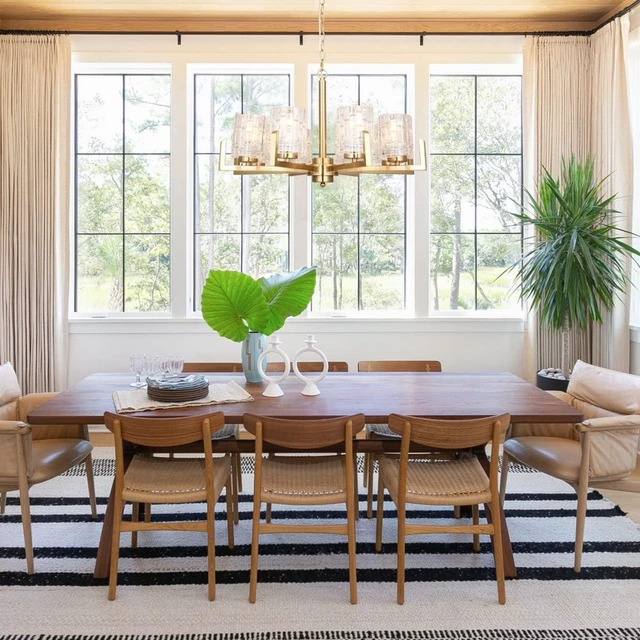 Alt view image 2 of 7 - ALICE HOUSE 25.6" Dining Room Chandeliers, 8 Light Brushed Brass Contemporary Light Fixture for Kitchen, Bedroom and Living Room, ETL Listed, AL2218-H8