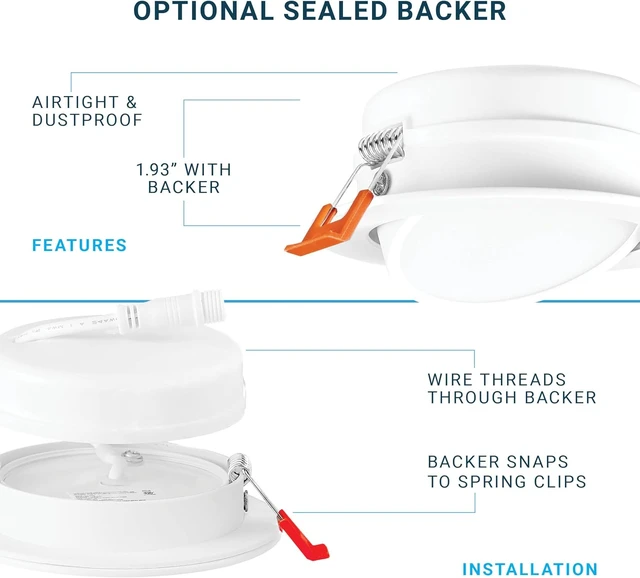 Alt view image 6 of 7 - PARMIDA (6 Pack) 6 Inch 5CCT Ultra-Thin LED Adjustable Gimbal Recessed Lighting with J-Box, 2700K/3000K/3500K/4000K/5000K 5 Color Selectable, 12W, Eyeball Canless Slim Panel Lights, Dimmable, IC, ETL