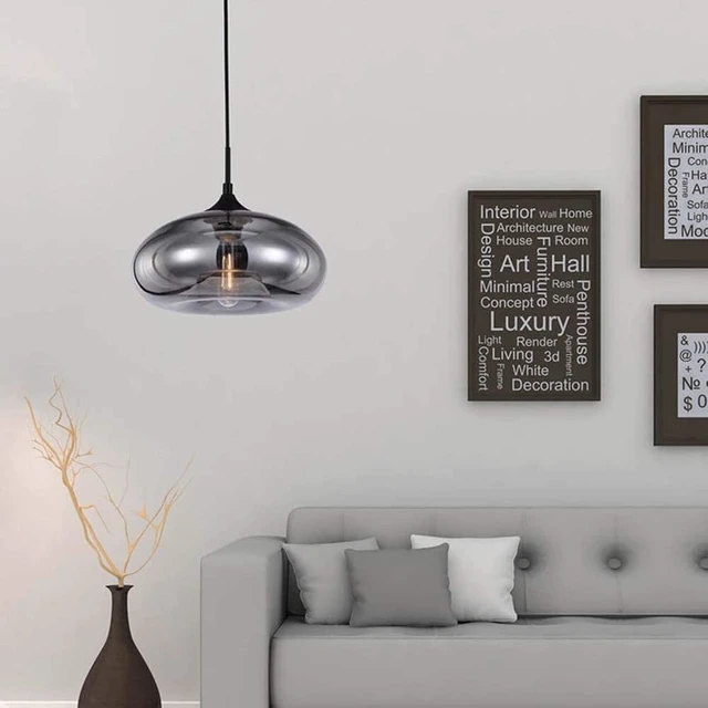 Alt view image 2 of 4 - Industrial Shape of Onion Vintage Chandelier E27 Pendant Light Ceiling Lamp Colorful Glass Cage (Mirror Grey)