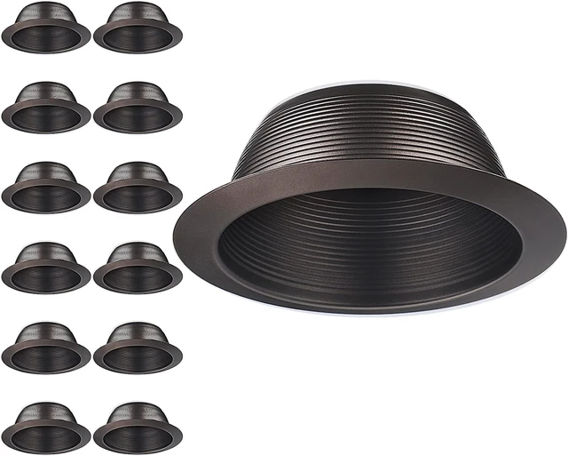 Main image of TORCHSTAR 12-Pack 6 Inch Integrated Can Light Trim, Oil Rubbed Bronze