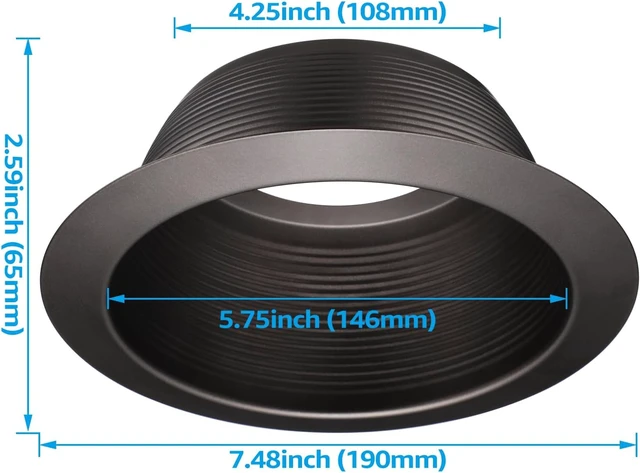Alt view image 2 of 7 - TORCHSTAR 12-Pack 6 Inch Integrated Can Light Trim, Oil Rubbed Bronze