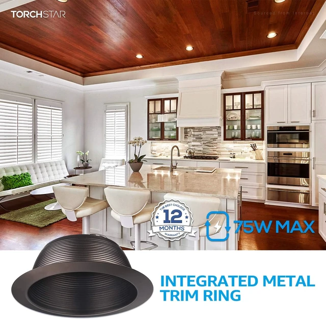 Alt view image 5 of 7 - TORCHSTAR 12-Pack 6 Inch Integrated Can Light Trim, Oil Rubbed Bronze