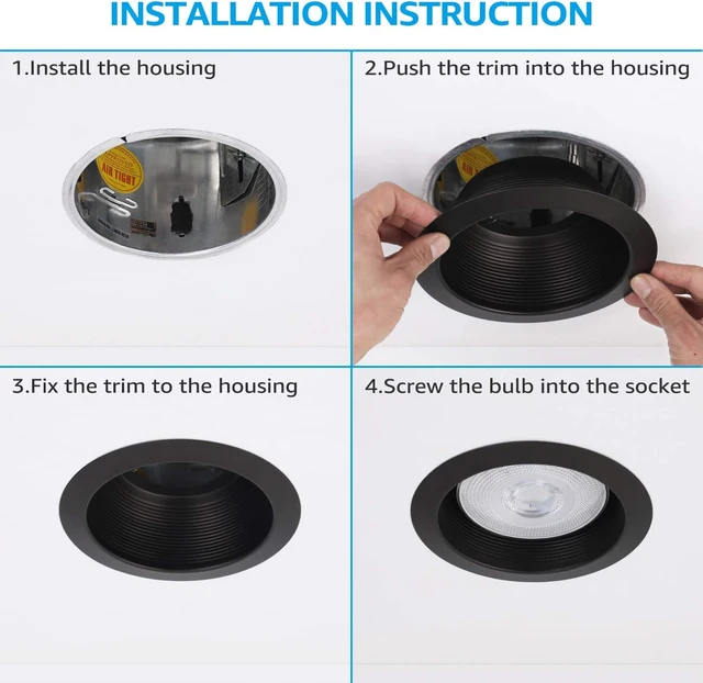 Alt view image 6 of 7 - TORCHSTAR 12-Pack 6 Inch Integrated Can Light Trim, Oil Rubbed Bronze