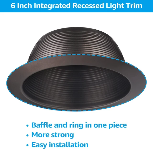 Alt view image 4 of 7 - TORCHSTAR 12-Pack 6 Inch Integrated Can Light Trim, Oil Rubbed Bronze